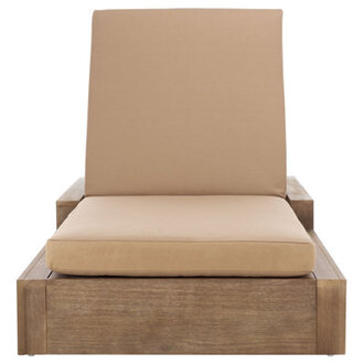 Azul Wood Chaise Lounge Chair Cushion Color: Brown