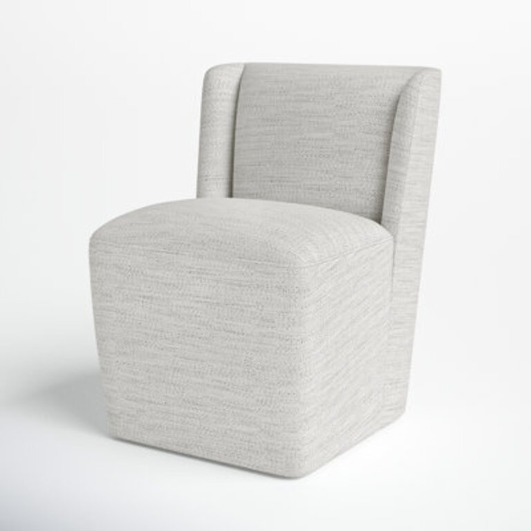 Ardeth Polyester Blend Side Chair With Caster Upholstery Color: Prestige Ivory Basketweave
