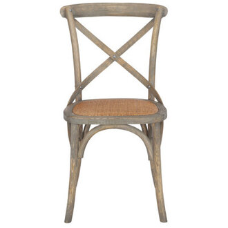 Doncaster Solid Wood Cross Back Side Chair Color: Weathered Oak