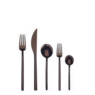 Guizar 5 Piece 18/10 Stainless Steel Flatware Set, Service for 1 Color: Bronze