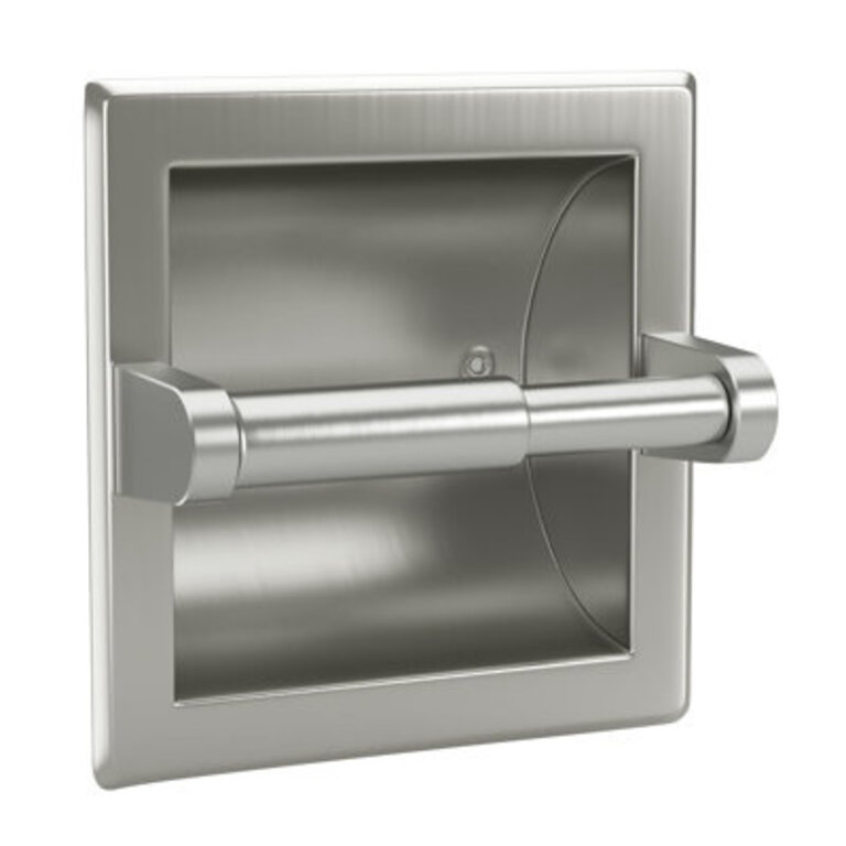 Matte Black Recessed Toilet Paper Holder - Durable Design For Mega Rolls, Space-Saving Solution Finish: Polished Chrome