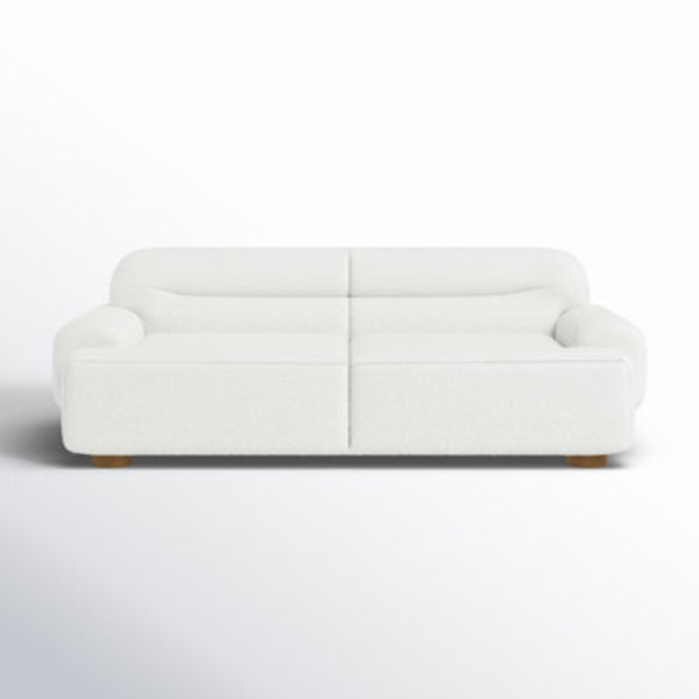 Ayda 89'' Upholstered Sofa Fabric: White Boucle 100% Polyester
