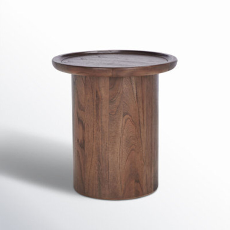 Acadia Round Pedestal Accent Table Color: Dark Oak