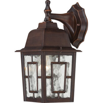 Enloe 12.25" H Hammered Glass Outdoor Wall Lantern Fixture Finish: Rustic Bronze