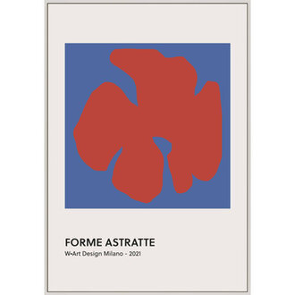 Harwant Forme Astratte Blue & Red by Romina Gadler - Framed Wall Art Format: White Framed Canvas, Size: 38" H x 26.5" W x 1.25" D