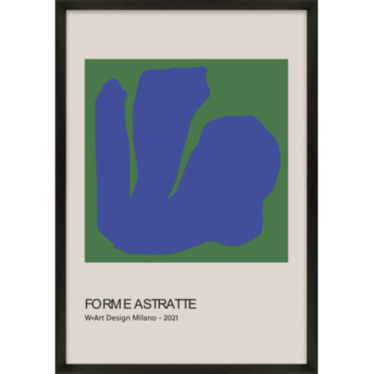 Haryuvraj Forme Astratte Blue & Green by Romina Gadler - Framed Wall Art Format: Black Framed Paper, Size: 50" H x 35" W x 1.25" D