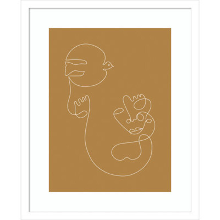 Hold On To Freedom By Shatha Al Dafaiframed Art Print Format: White Framed, Size: 21.25" H x 17.25" W x 0.8" D