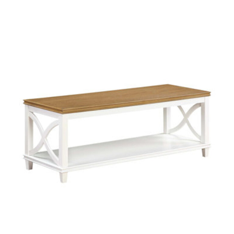 Pettegrow 4 Legs Coffee Table with Storage Color: Driftwood/White