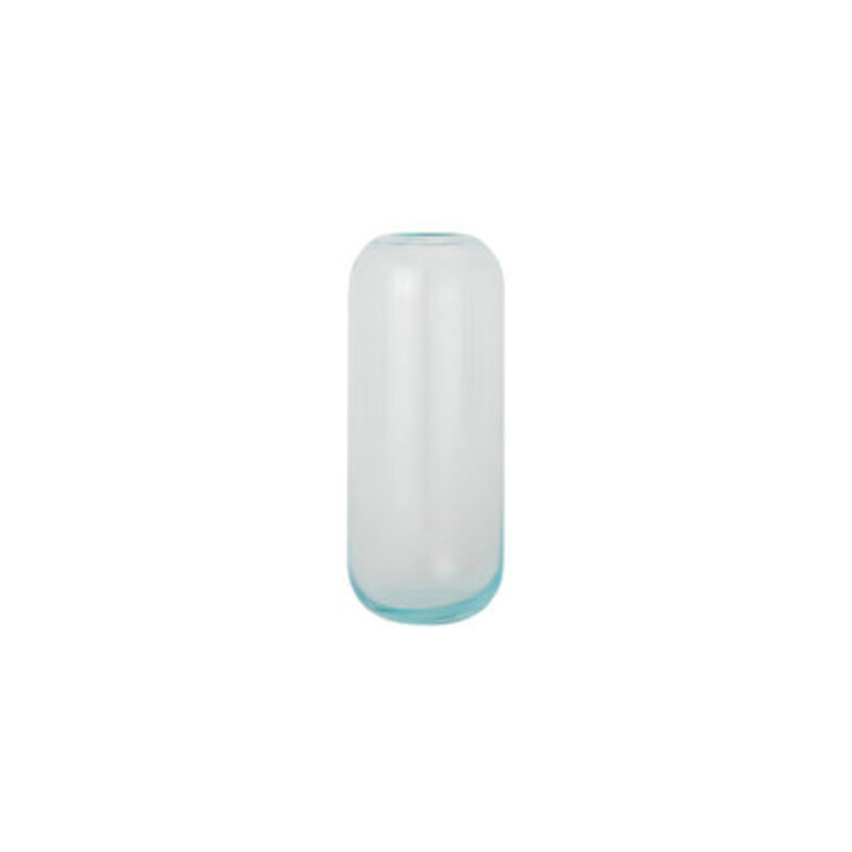 Aurora Handmade Glass Table Vase Color: Sky, Size: 12.5" H x 5" W x 5" D