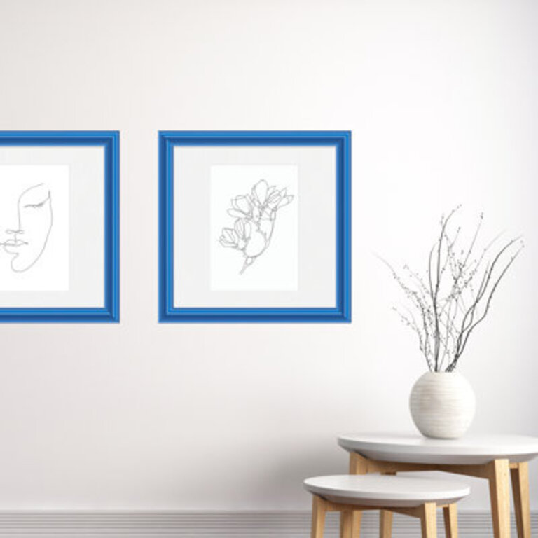 Lilli Wood Picture Frame Color: Blue, Picture Size: 12" x 18", Picture Size (Without Mat): 18" x 24"