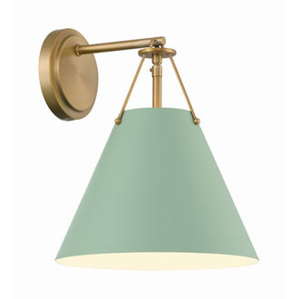 Rolan 1 Light Vibrant Gold Task Sconce Finish: Vibrant Gold, Shade Color: Green