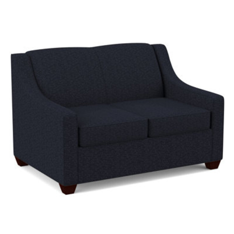 Phillips 52" Square Arm Loveseat with Reversible Cushions Body Fabric: Saylor Navy, Leg Color: Empire Mahogany