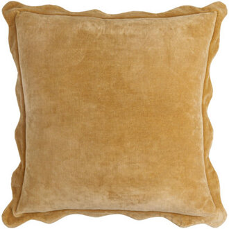 Collier Scalloped Edges Down Throw Pillow Size: 20"H x 20"W, Color/Pattern: Yellow, Fill Material: Polyfill