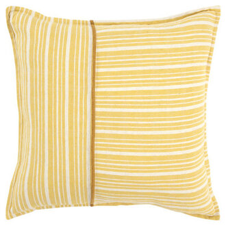 Berthe 100% Cotton Throw Pillow (Poly Filled) Color: Yellow
