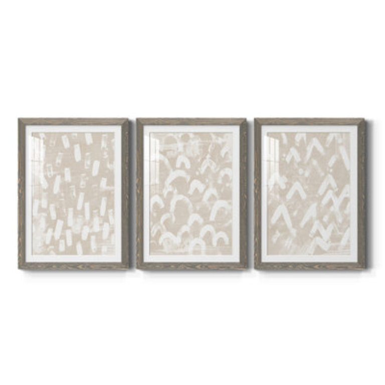 Earth Etching I - 3 Piece Picture Frame Painting Print Set Frame Color: Gray, Size: 31.5" H x 47" W x 1.5" D