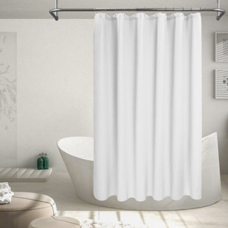 Cottingham Cotton Blend Solid Color Single Shower Curtain Color: White, Size: 80" H x 72" W