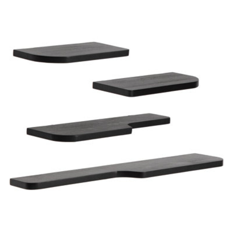 Valetta Set Of 4 Wall Mounted Shelves Finish: Black