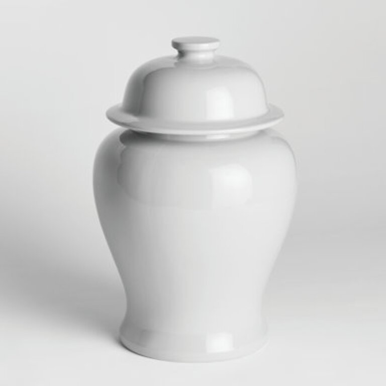 Koa Lidded Mini Ginger Jar Small Color: White, Size: 16.50"H X 11"W X 11"D