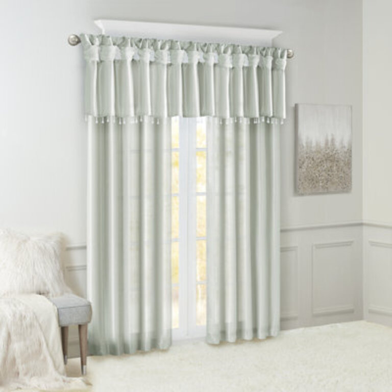 Rivau Light-Filtering Single Curtain Panel Size: 50" W x 120" L, Color: Dusty Aqua
