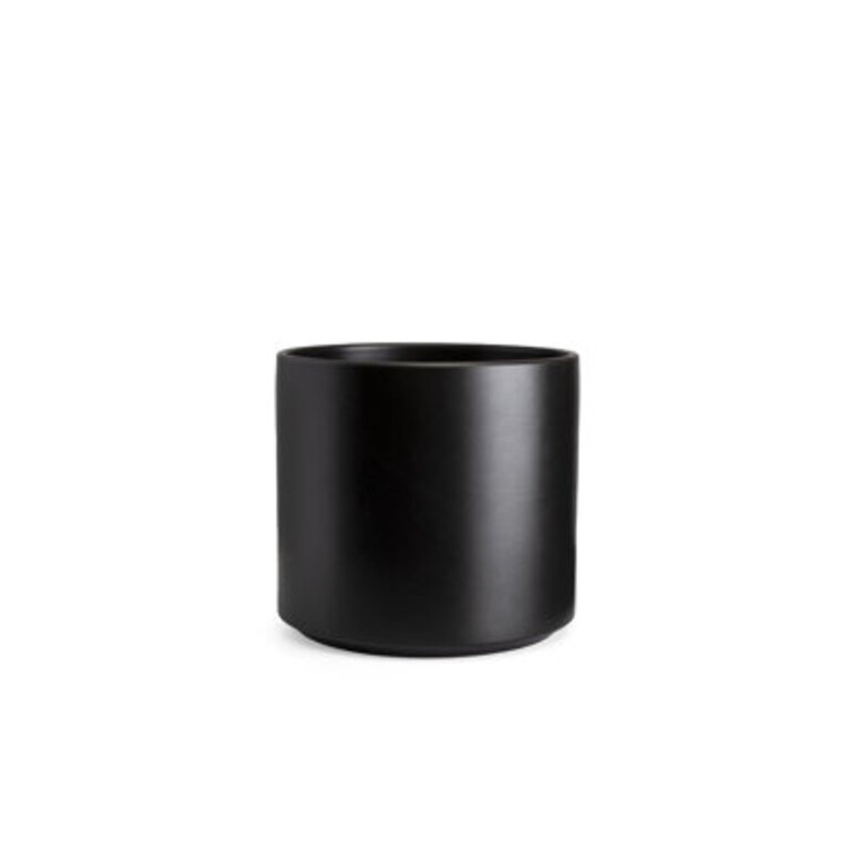 Keyes Ceramic Pot Planter Color: Black, Size: 12" H x 13" W x 13" D