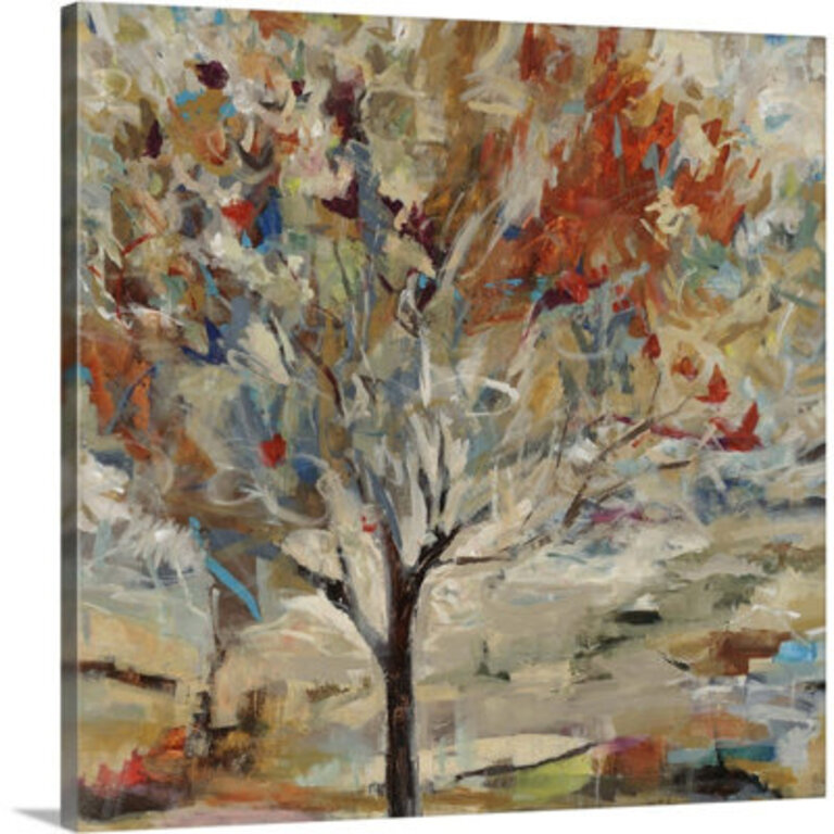 Tolya 'Red Bird Tree' Aniha Painting Print Format: Canvas, Size: 48" H x 48" W x 1.5" D