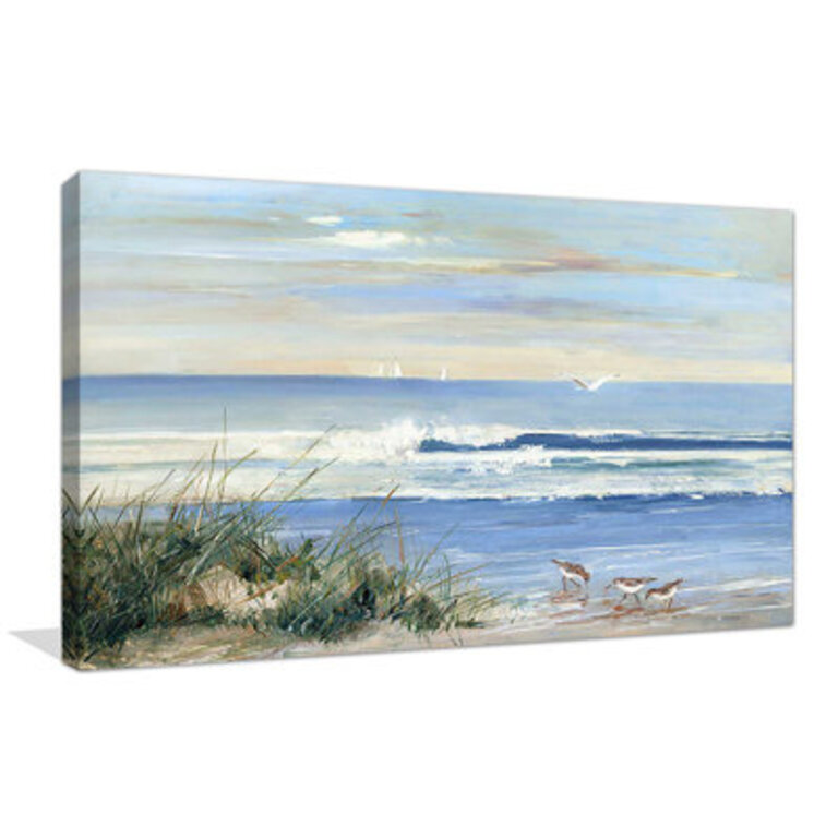 Beach Combers by Sally Swatland - Painting Format: Wrapped Canvas, Size: 36" H x 60" W x 1.5" D