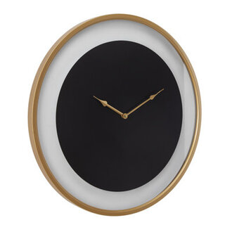 Metal Decorative Wall Clock with Gold Accents