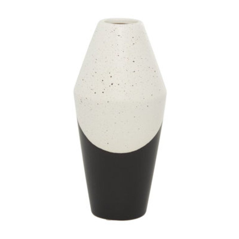 Ceramic Handmade Color Block Speckled Decorative Vase