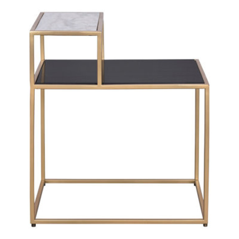 Basile Marble Frame End Table with Storage