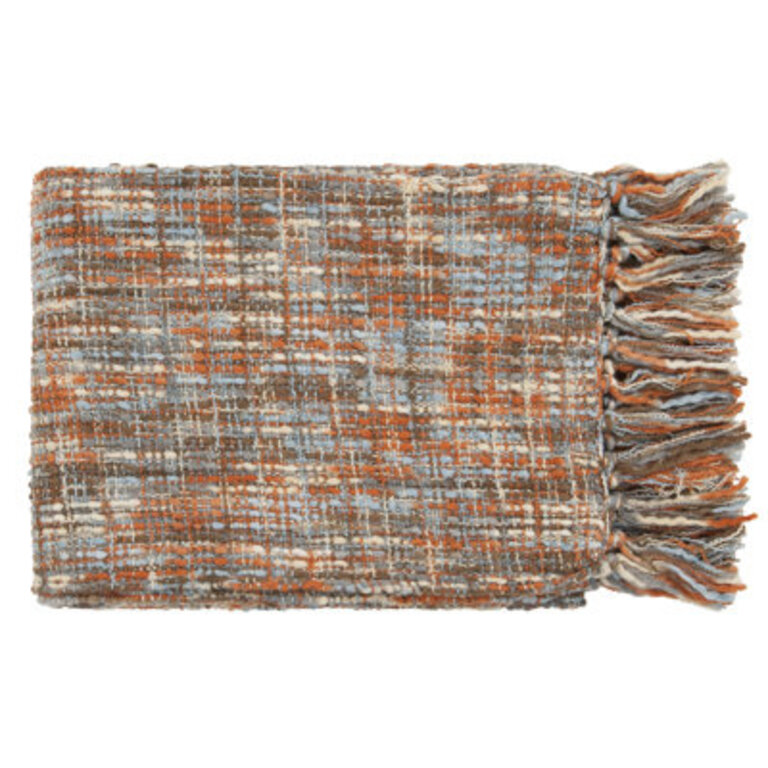 Ameeran Novelty Throw Color: Rust, Ivory, Light Blue, Mushroom, Gray