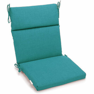 Indoor/Outdoor Seat/Back Cushion Fabric: Aqua Blue, Size: 22" W x 45" D