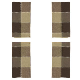 Sam Plaid 20" Cotton Napkin Color: Mocha