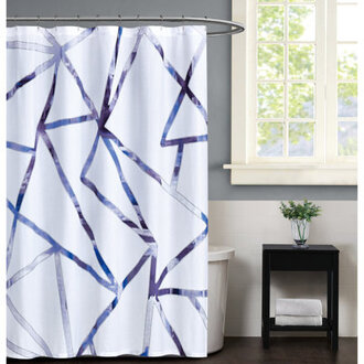 Obelis 100% Cotton Geometric Single Shower Curtain