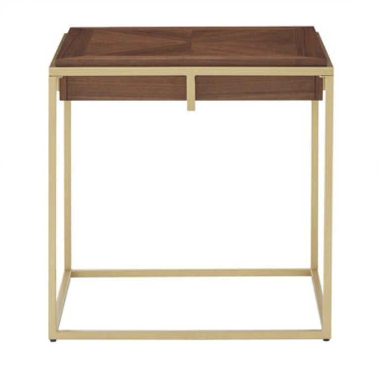 Simmerman Square End Table With Metal Base