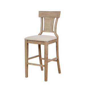 Shamir Solid Wood Upholstered Bar & Counter Stool Seat Height: Counter Stool (26" Seat Height), Color/Pattern: Rustic Brown