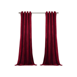 Curtains, Velvet Privacy Blackout Curtain Panels For Bedroom Partition / Living Room / Office, Thermal Window Drapes Curtain Color: Red, Size per Panel: 52" W x 90" L