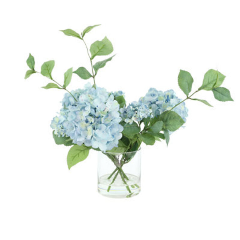 Hydrangea Floral Arrangement in Vase Flower Color: Blue