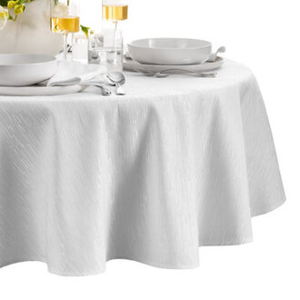 Continental Solid Texture Water And Stain Resistant Tablecloth Color: White