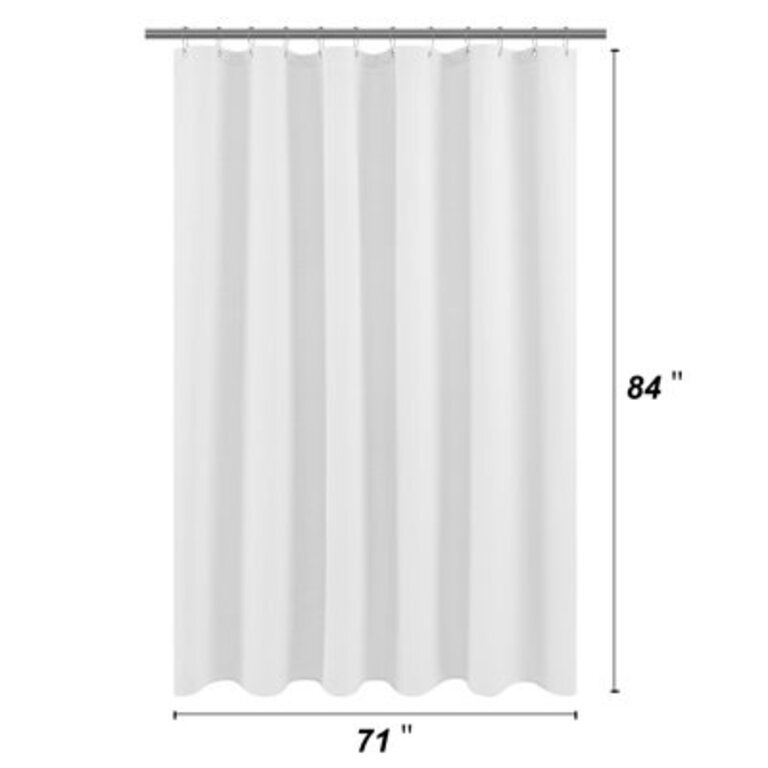 Waffle Shower Curtain And Hooks Set Color: White, Size: 84"H x 71"W