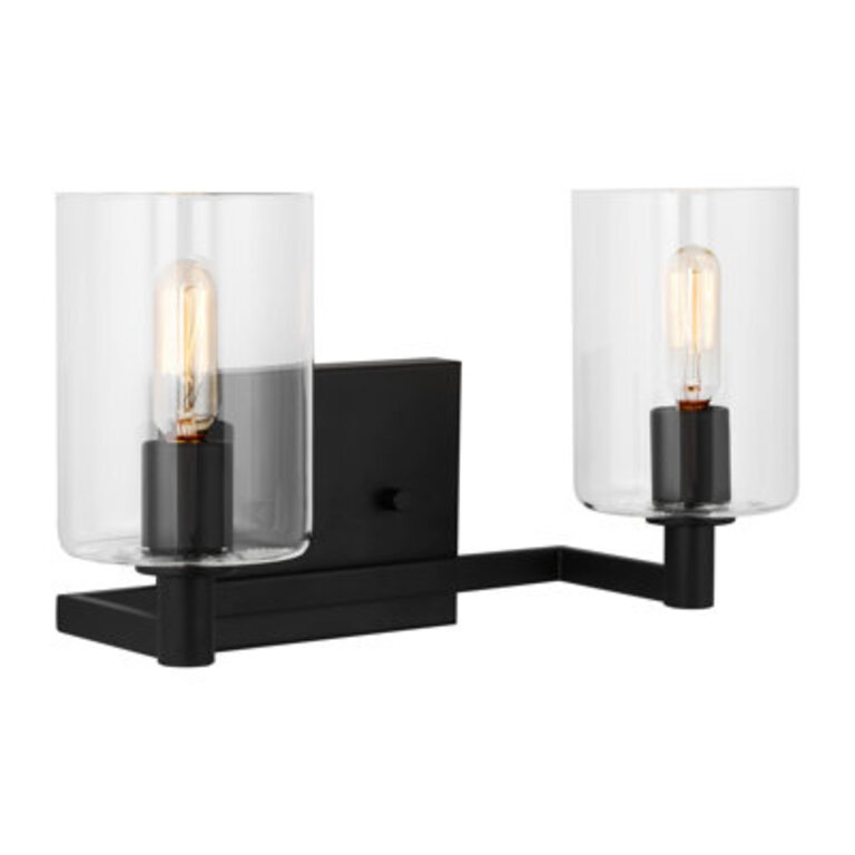 Haines 2-Light Dimmable Vanity Light Finish: Midnight Black