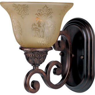 Hopson 1 - Light Dimmable Oil Rubbed Bronze Armed Sconce Shade Color: Screen Amber