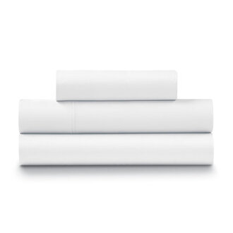Linville Luxe Cotton Percale Crisp and Cool Sheet Set Size: Queen, Color: White