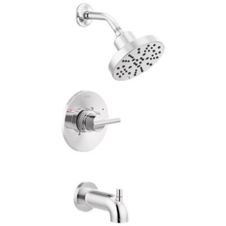 Nicoli Single-Function Tub Shower Faucet Set, Shower Trim Kit with H2Okinetic Shower Head and Valve Finish: Chrome