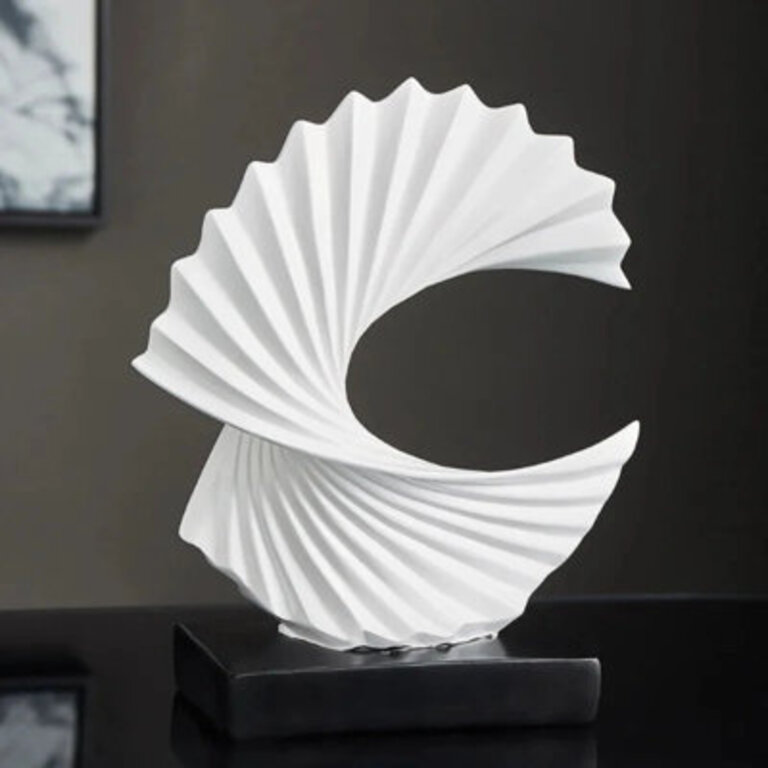 Modern Decorative Abstract Sculpture for Office Desk Home Decor Color: White
