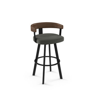 Drees Swivel Counter & Bar Stool Seat Height: Counter Stool (25.5" Seat Height), Color: Black , Upholstery: Charcoal Grey Polyester
