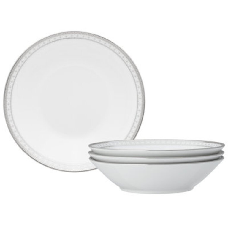 Noritake Rochester Platinum Set Of 4 Soup Bowls, 7-1/2", 12 Oz.
