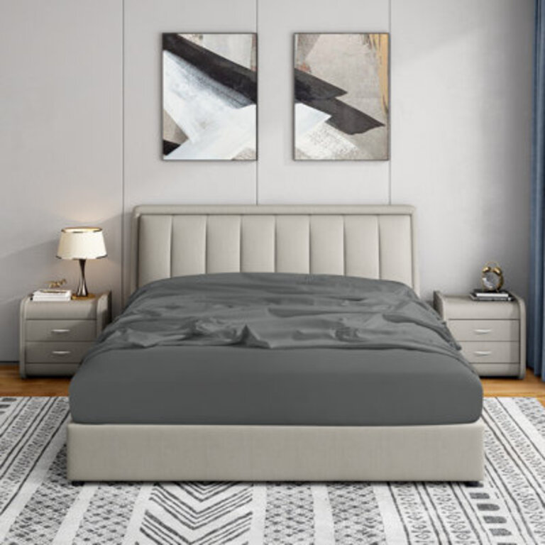 Microfiber 16 Inch Deep Fitted Sheet Size: Twin, Color: Gray