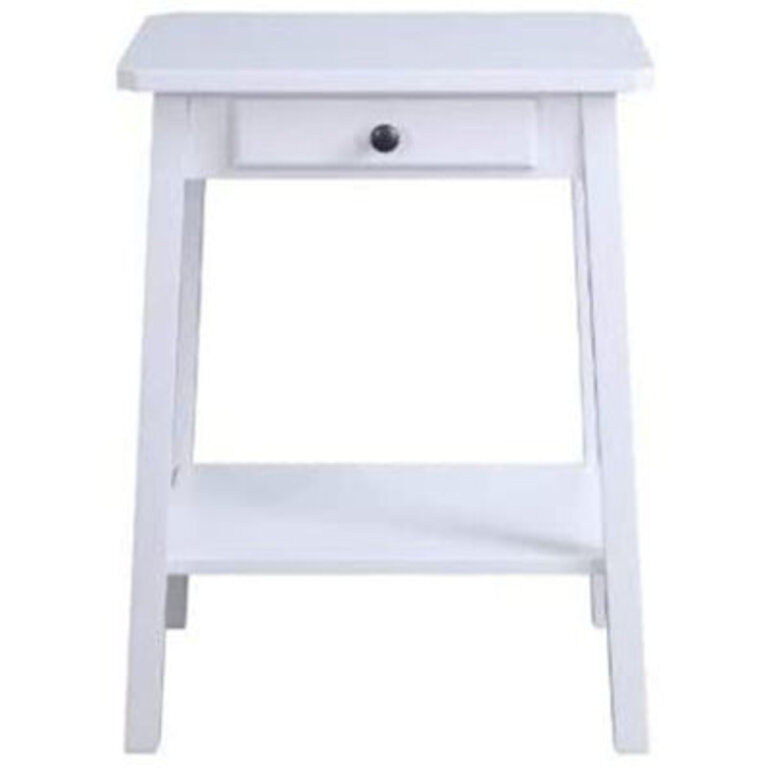 Alok End Table with Storage Color: White