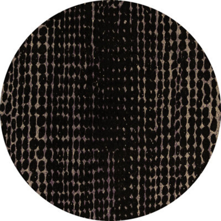 Machine Woven Wool/Polyester Area Rug in Black/Beige Rug Size: Round 5'