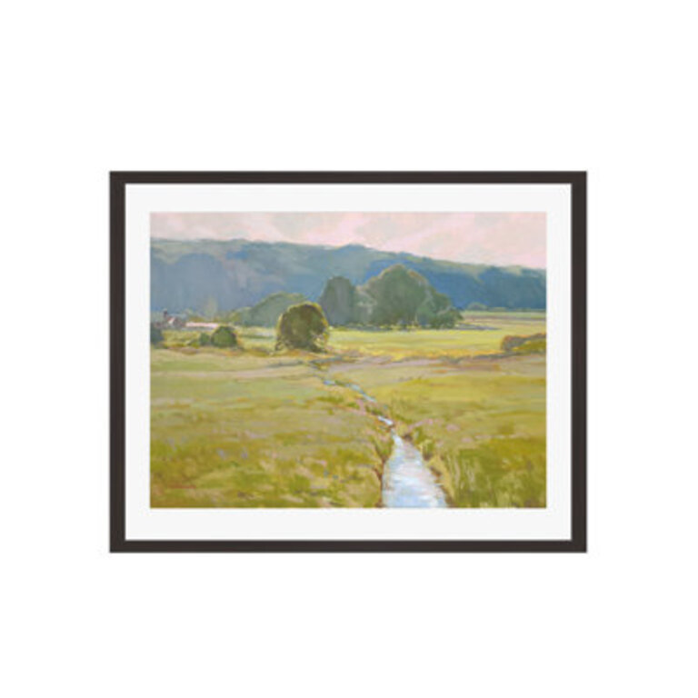 Summer Pasture II by Stephen Calcasola - Picture Frame Painting Size: 32"H x 48"W, Frame Color: Espresso